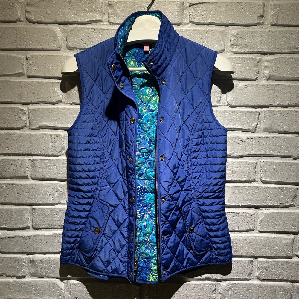 Lilly Pulitzer Blue Quilted Vest